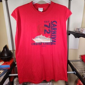 Carnival Graphic Sleeveless Red T-Shirt XXXL